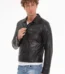 The Cacin Pythn Black Leather Men Jacket