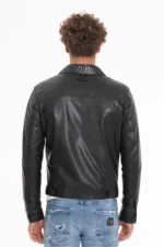 The Cacin Pythn Black Leather Men Jacket