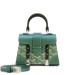 Pearly Green Goyardine Canvas and Chevroches Calfskin Saïgon Structuré Nano Bag Silver Hardware