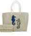 Sand Goyardine Canvas and Chevroches Calfskin Seahorse Embroidery Anjou PM Tote, 2024