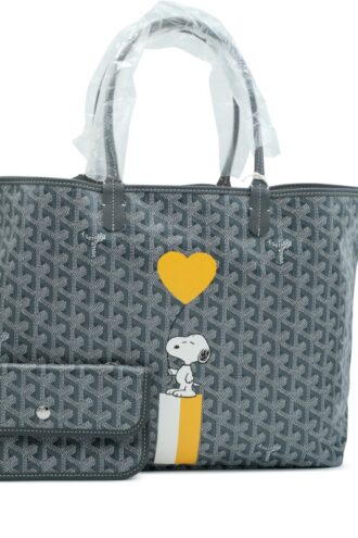 Grey Goyardine Canvas and Chevroches Calfskin Saint Louis PM Tote