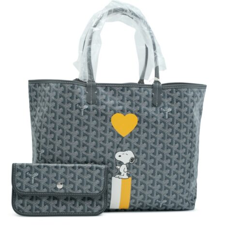 Grey Goyardine Canvas and Chevroches Calfskin Saint Louis PM Tote