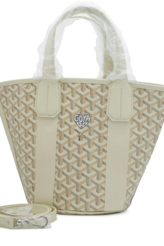 Sand Goyardine Canvas and Chevroches Calfskin Belharra PM Bag Palladium Hardware, 2024