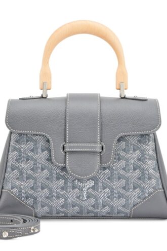 Goyard Grey Goyardine Canvas and Chevroches Calfskin Saïgon Souple Mini Bag Silver Hardware