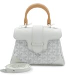 White Goyardine Canvas and Chevroches Calfskin Saïgon Souple Mini Bag