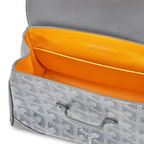 Goyard Grey Goyardine Canvas and Chevroches Calfskin Saïgon Souple Mini Bag Silver Hardware