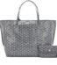 Grey Chevroches Calfskin and Goyardine Canvas Anjou GM Tote, 2023