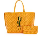 Yellow Goyardine Canvas and Chevroches Calfskin Cactus Embroidered Anjou PM Tote, 2020