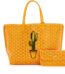 Yellow Goyardine Canvas and Chevroches Calfskin Cactus Embroidered Anjou PM Tote, 2020