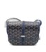 Navy Blue Goyardine Canvas and Decize Taurillon Belvedere PM Bag Silver Hardware