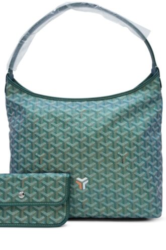 Pearly Green Goyardine Canvas and Chevroches Calfskin Boheme Hobo Bag Palladium Hardware