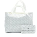 White Goyardine Canvas and Chevroches Calfskin Saint Louis PM Tote