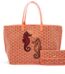 Limited Edition Coral Pink Goyardine Canvas and Chevroches Calfskin Reversible Seahorse Embroidery Anjou PM Tote, 2024