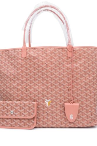 Pearly Coral Goyardine Canvas and Chevroches Calfskin Saint Louis GM Tote, 2024