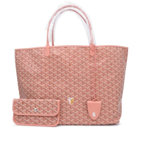 Pearly Coral Goyardine Canvas and Chevroches Calfskin Saint Louis GM Tote, 2024