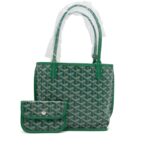 Green Goyardine Canvas and Chevroches Calfskin Anjou Mini Bag